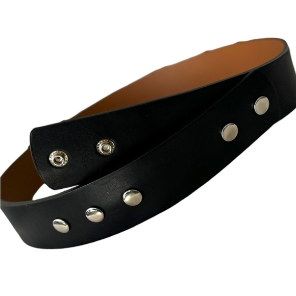 Behind the Buckle Black Leather Western Cowgirl Adjustable Belt Unisex 43:5” - Picture 5 of 6